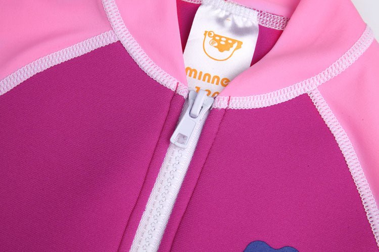 玫紅色2mm短袖防曬連身1.5mm保暖泳衣 <81383 - E6> - Minnex Store