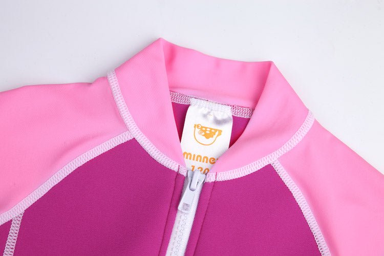 玫紅色2mm短袖防曬連身1.5mm保暖泳衣 <81383 - E6> - Minnex Store